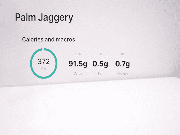Calories and Macros of palm jaggery